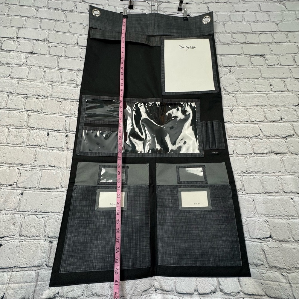 Thirty-One Hang Up Family Home Wall Organizer Pockets Black & Gray 41" x 22" - Picture 4 of 6